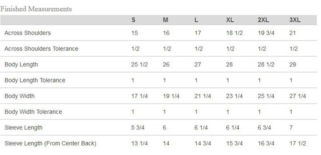 Ladies T Shirt Sizes